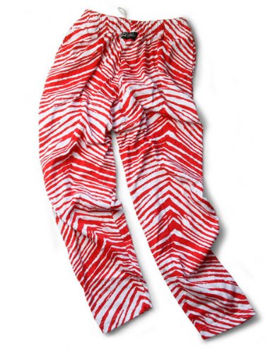 Zubaz Pants: Red/White Zubaz Zebra Pants